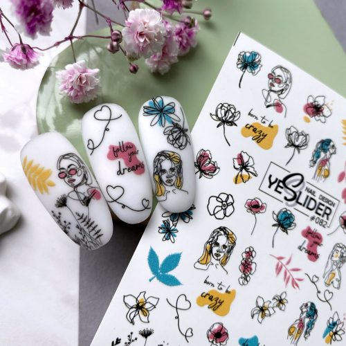 82 yes slider water decal decorazione unghie nail art