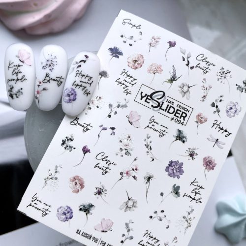 94 yes slider foglio water decal per decorazione unghie nail art