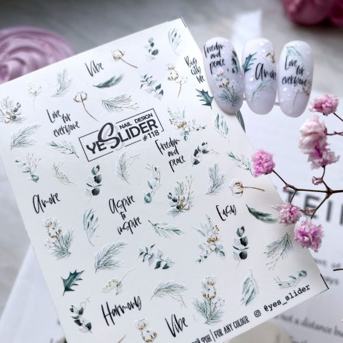 118 yes slider decorazioni fiori water decal per nail art unghie