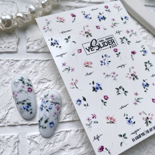 decorazioni unghie con fiori water decal nail art