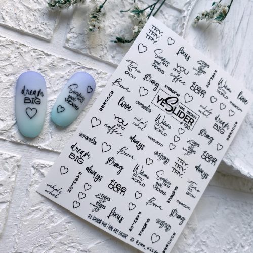 adesivi per unghie con scritte yes slider