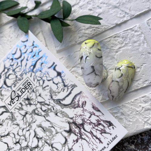 water decal nail unghie yes slider con foil