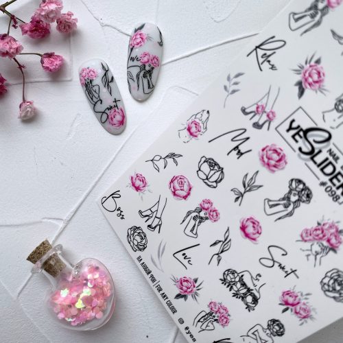 decori con rose per unghie sticker nail art